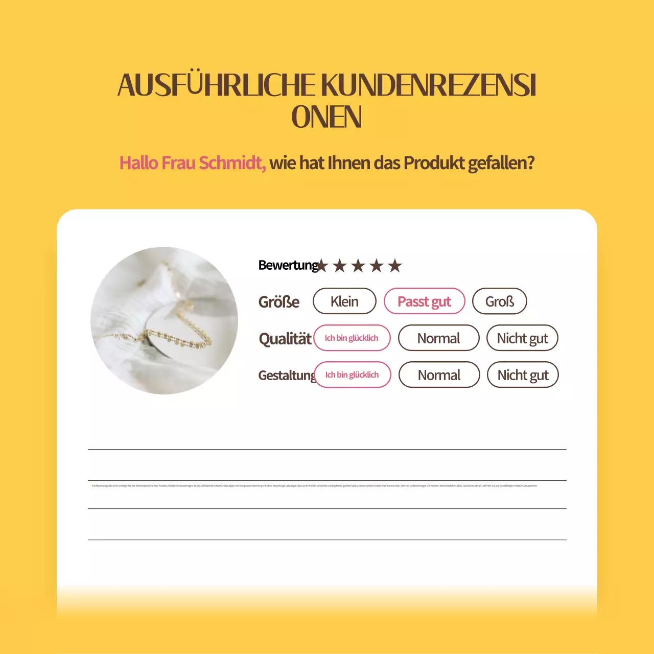 Eine Sammlung von einfachen Bewertungsvorlagen in Gelb