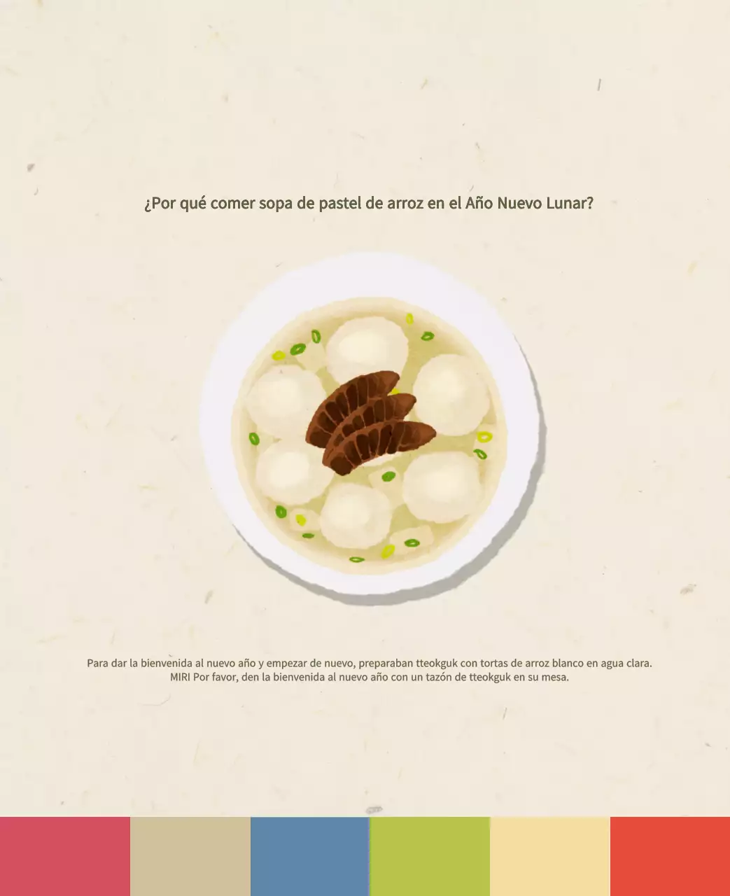 Calendario de comidas tradicionales en beige