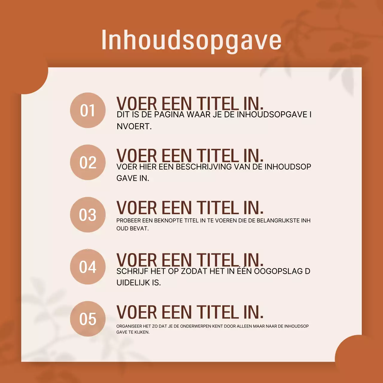 Oranje eenvoudige ontwerpdocumentatie