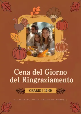 Invito tradizionale al Ringraziamento di colore marrone