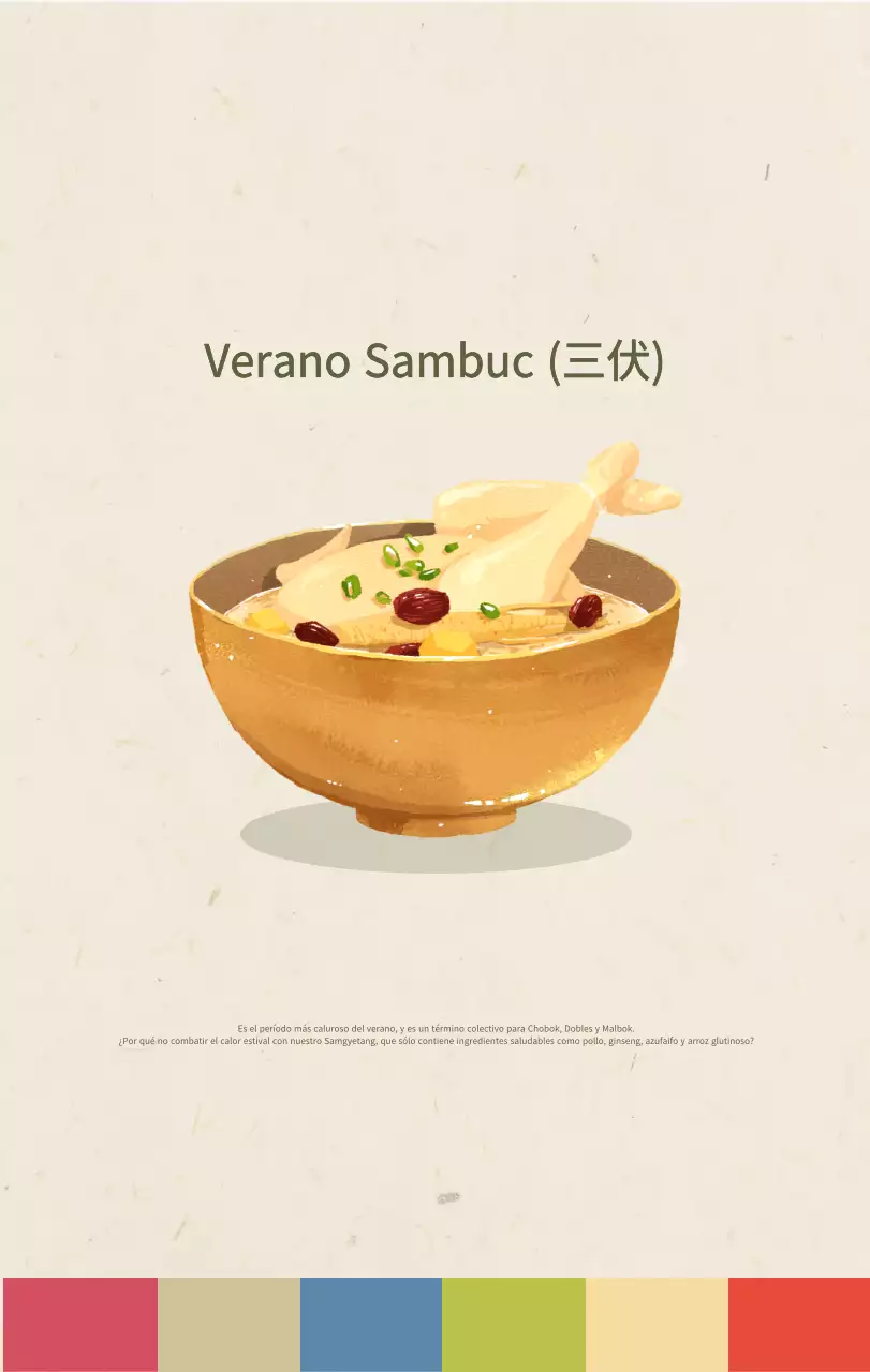 Calendario de comidas tradicionales en beige