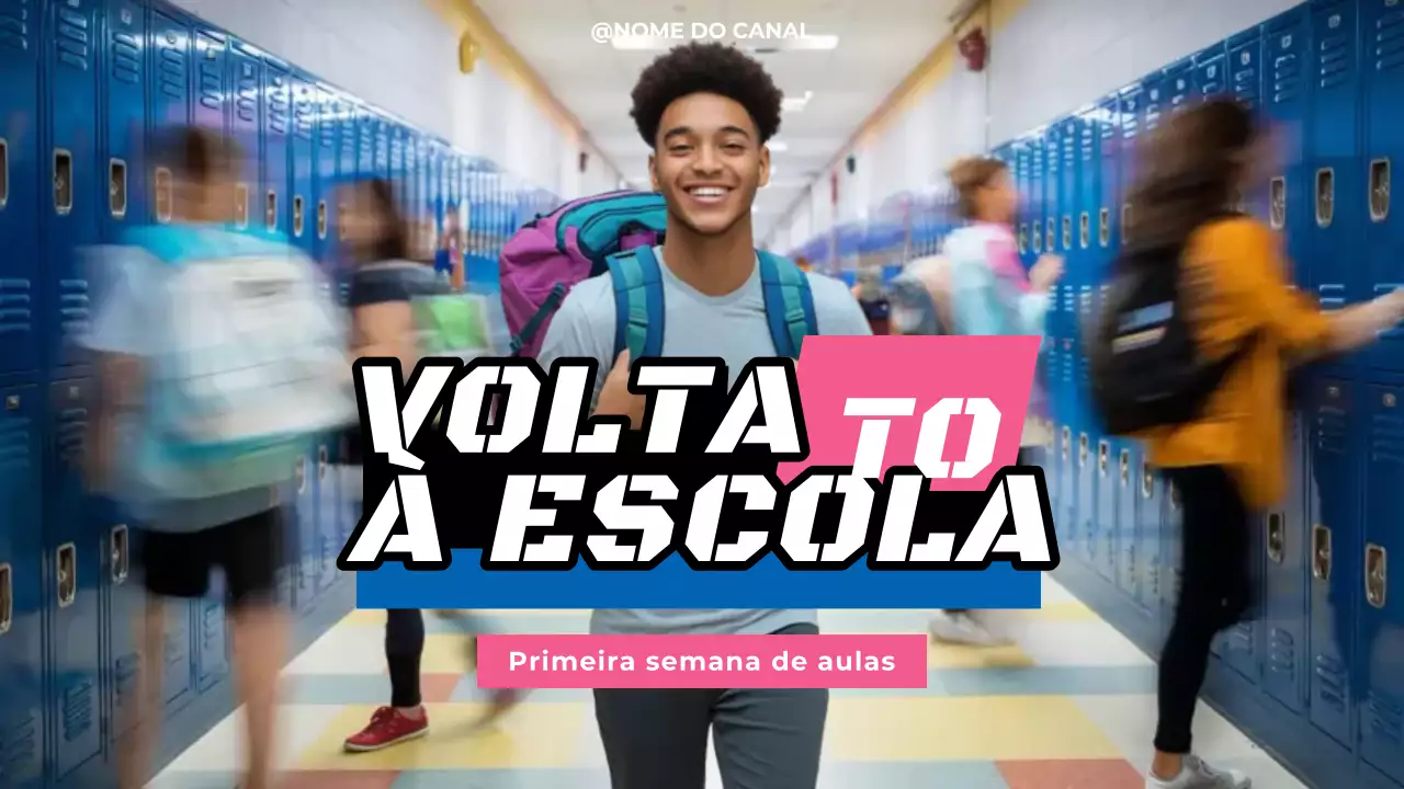 branco azul cor-de-rosa regresso às aulas vlog estilo moderno
