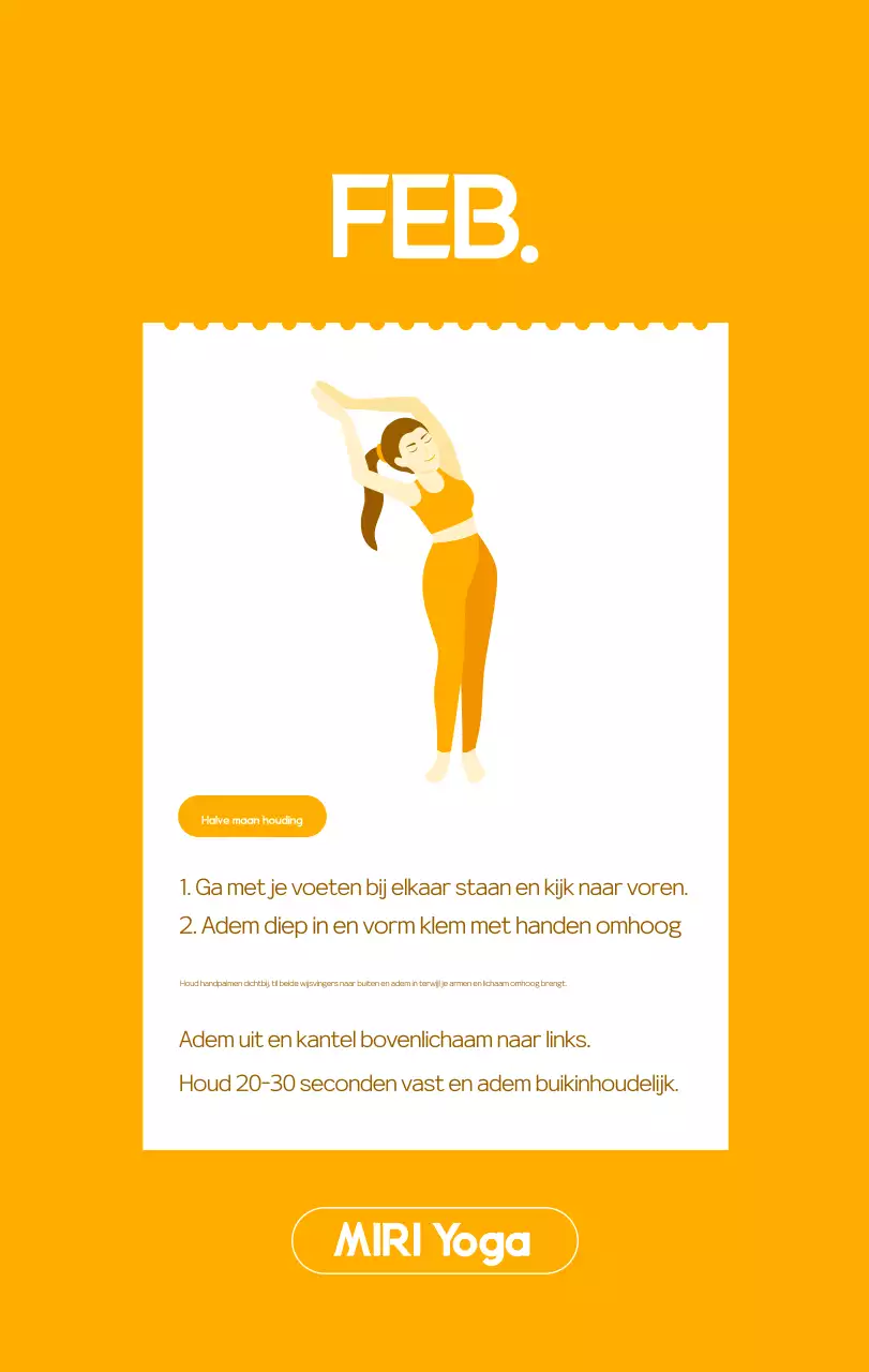 Oranje Minimalistische Yoga Promotiekalender