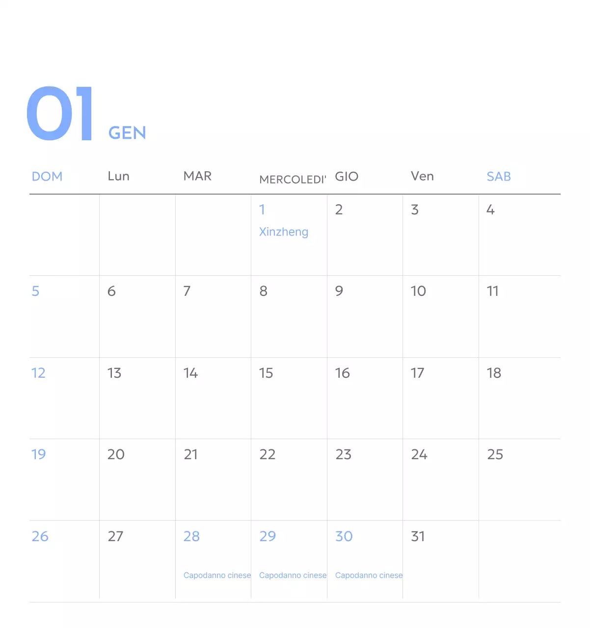 Calendario con foto tracciatore di obiettivi con un tocco di blu