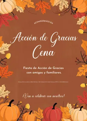 Invitación rústica marrón de Acción de Gracias