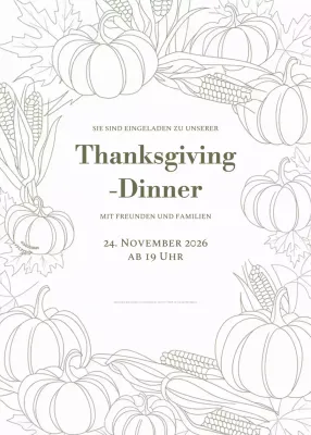 beige traditionelle Thanksgiving-Einladung