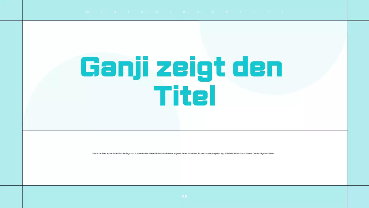 Übersichtliche, leicht zu bearbeitende Präsentationen in Weiß und Hellblau