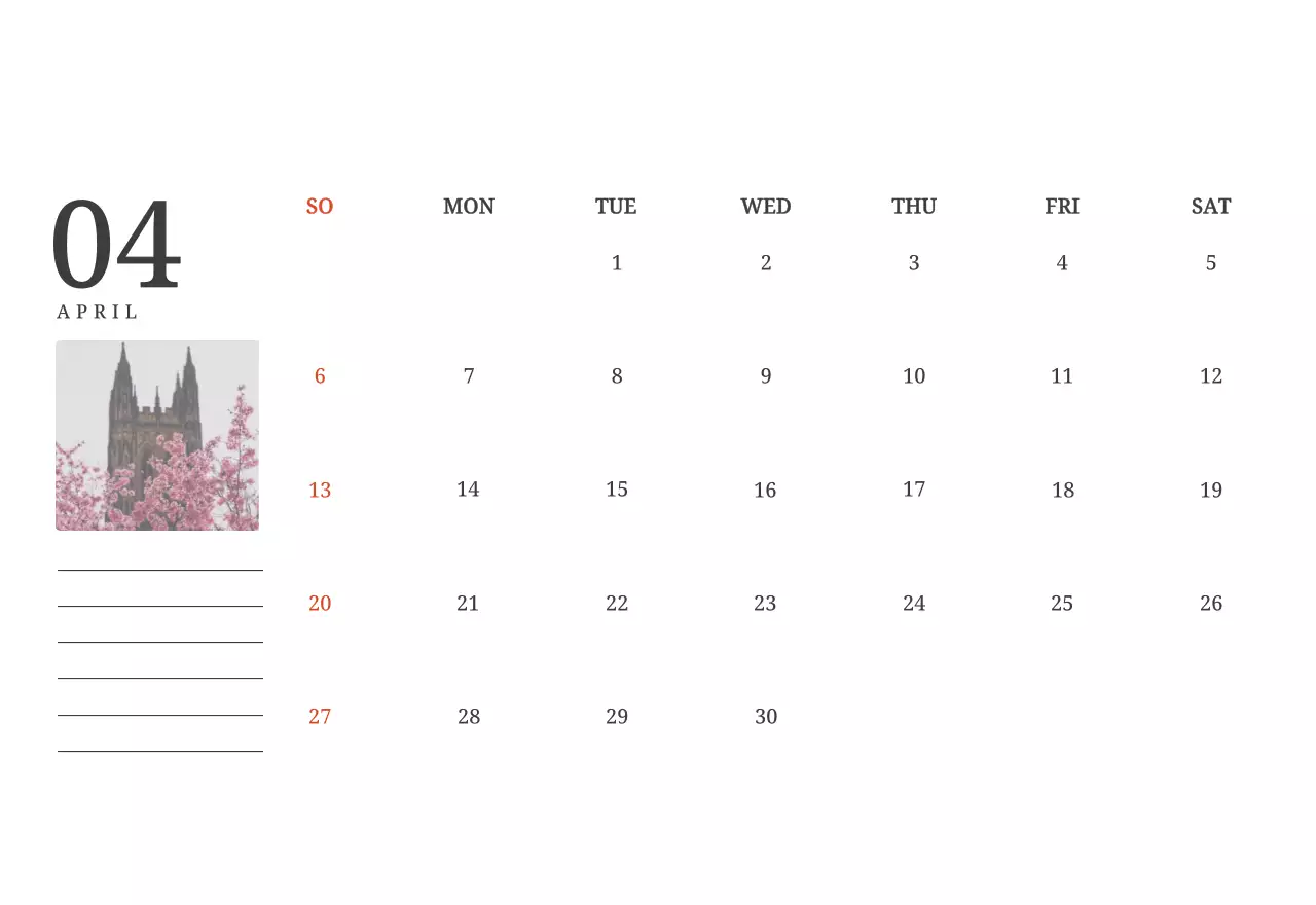 Ein fotografischer Konzeptkalender, der Kirchen in Landschaftsbildern zeigt