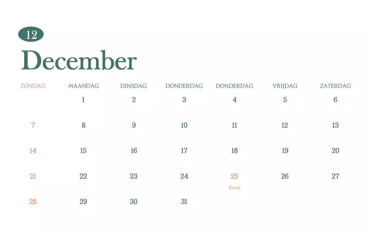 Een moderne cafékalender met aanbevelingen voor de drank van de maand