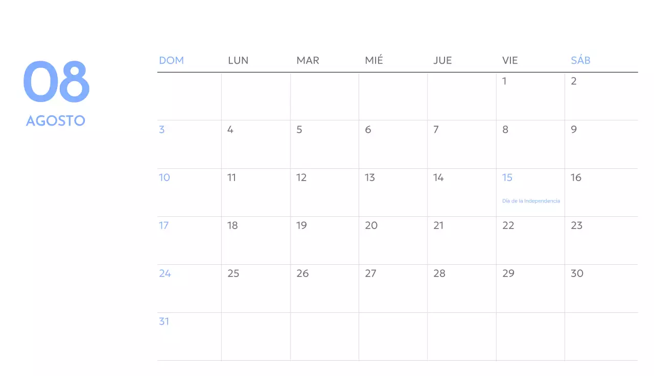 Calendario fotográfico de seguimiento de objetivos con un toque de azul