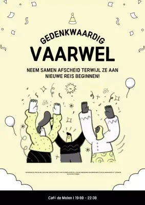 gele moderne afscheidsuitnodiging