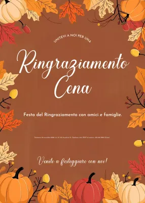 Invito al Ringraziamento rustico marrone