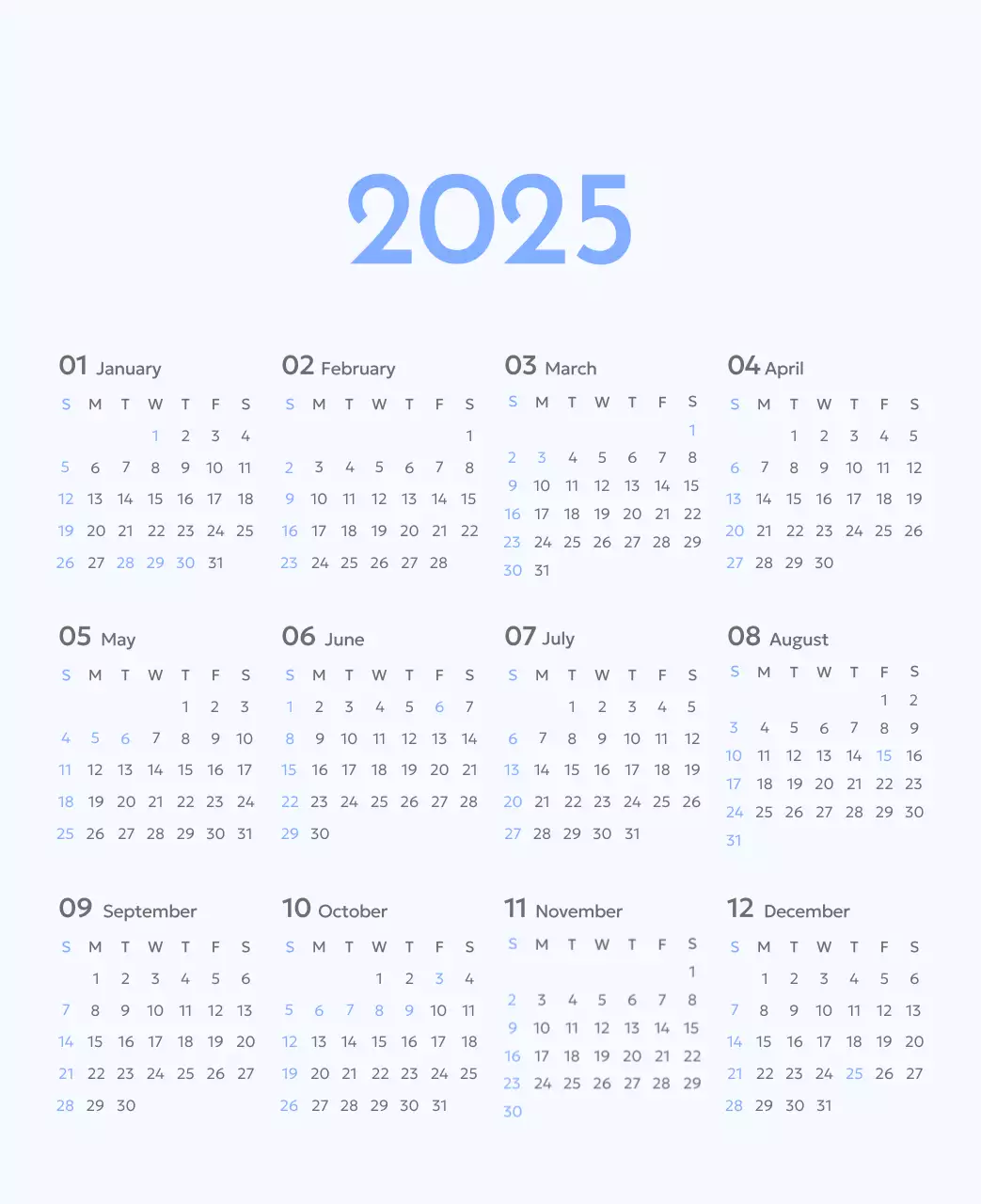 Kalender pelacak sasaran foto dengan percikan warna biru
