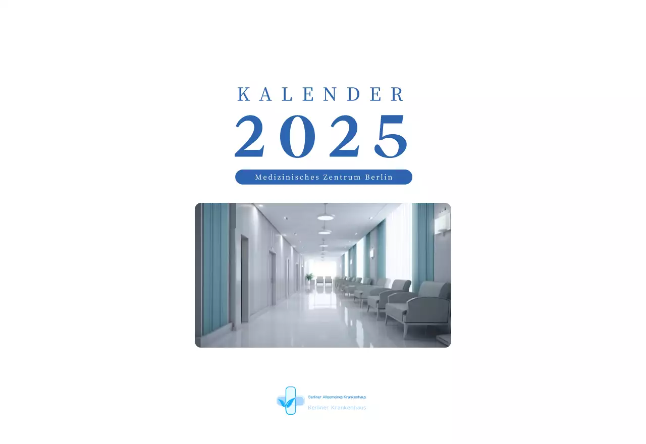 Blauer moderner Krankenhauskalender