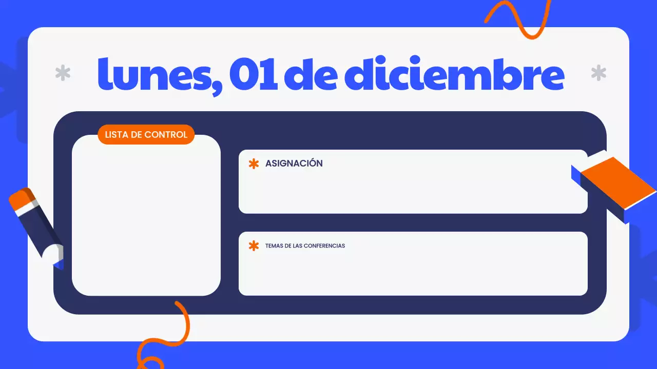Agenda de clase moderna azul Presentación
