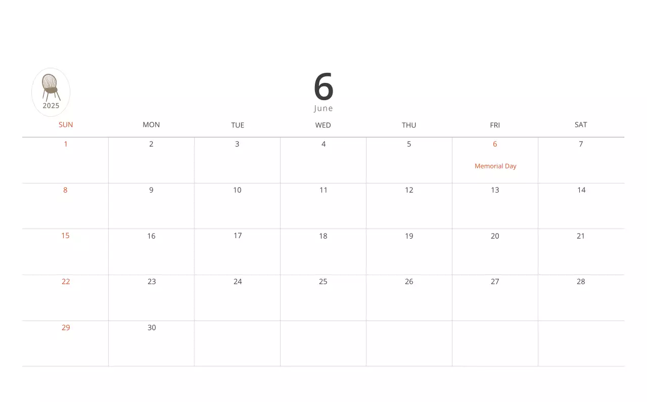 Kalender interior minimalis berwarna krem