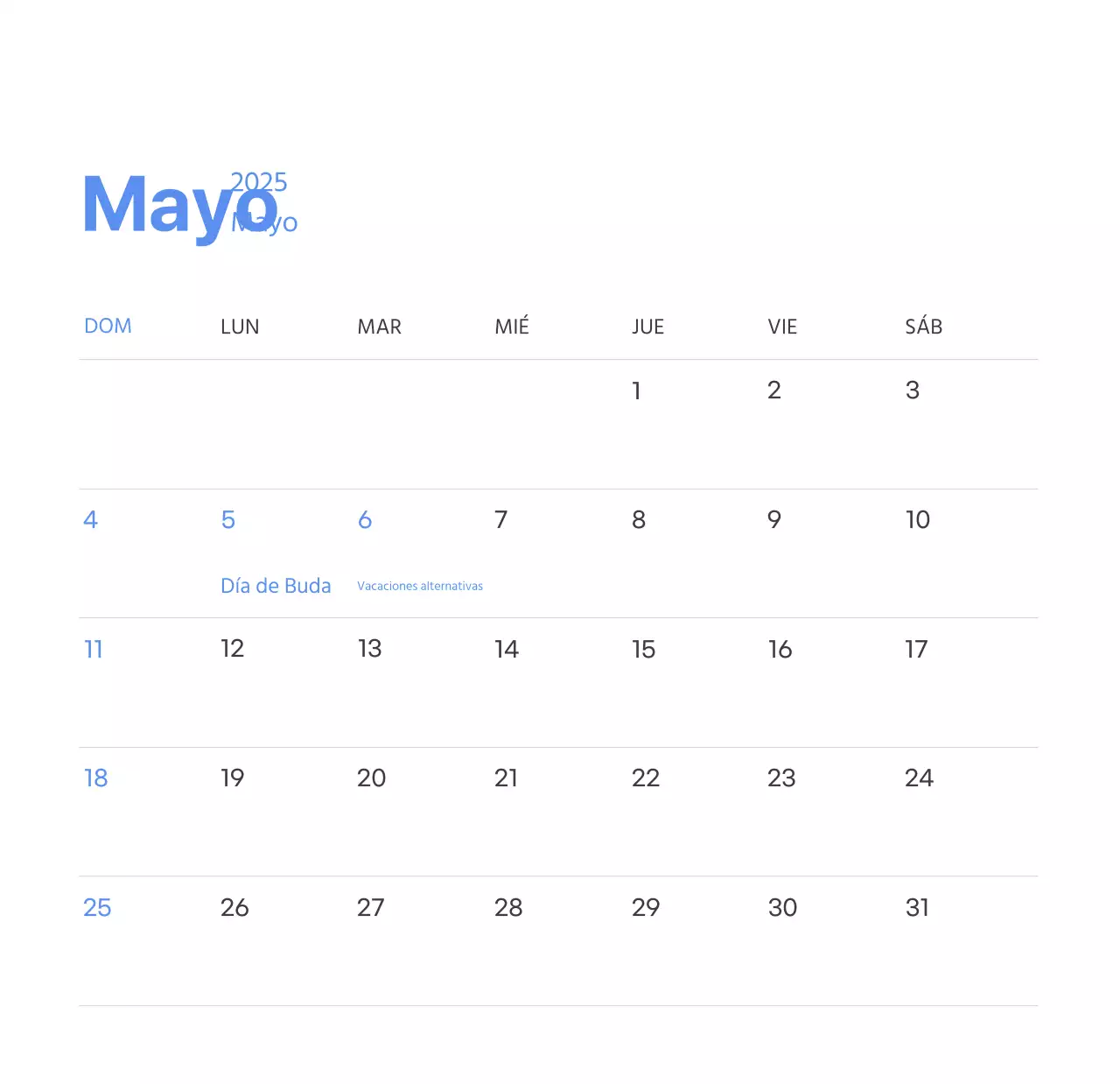 Calendario motivacional con ilustraciones llenas de energía y citas positivas sobre fondo azul claro