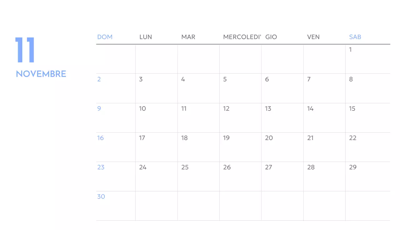 Calendario con foto tracciatore di obiettivi con un tocco di blu