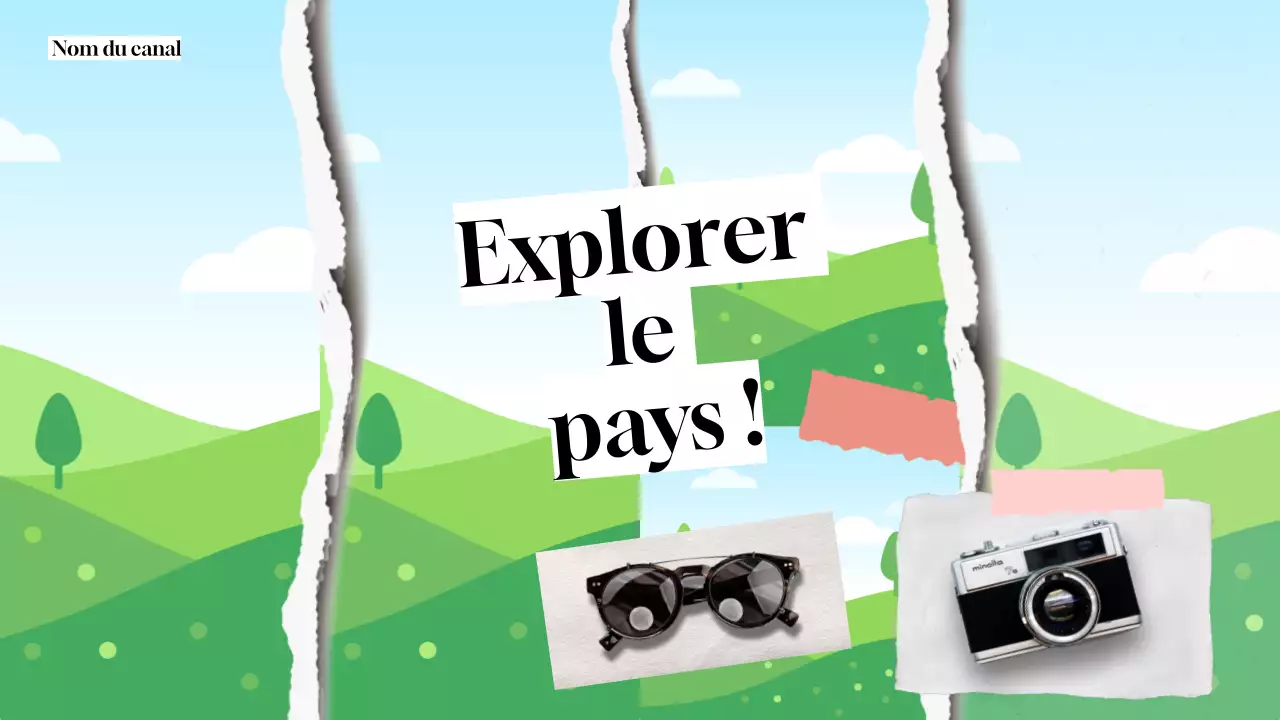 jaune bleu blanc voyage vlog style moderne