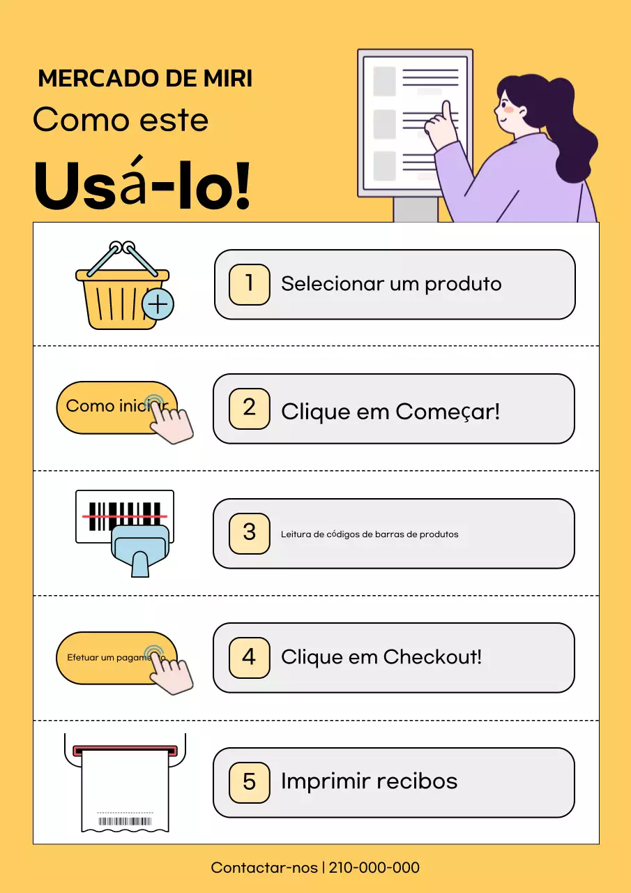 Amarelo Guia de compras simples