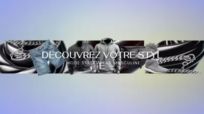 Grey Urban Men Fashion YouTube Channel Art