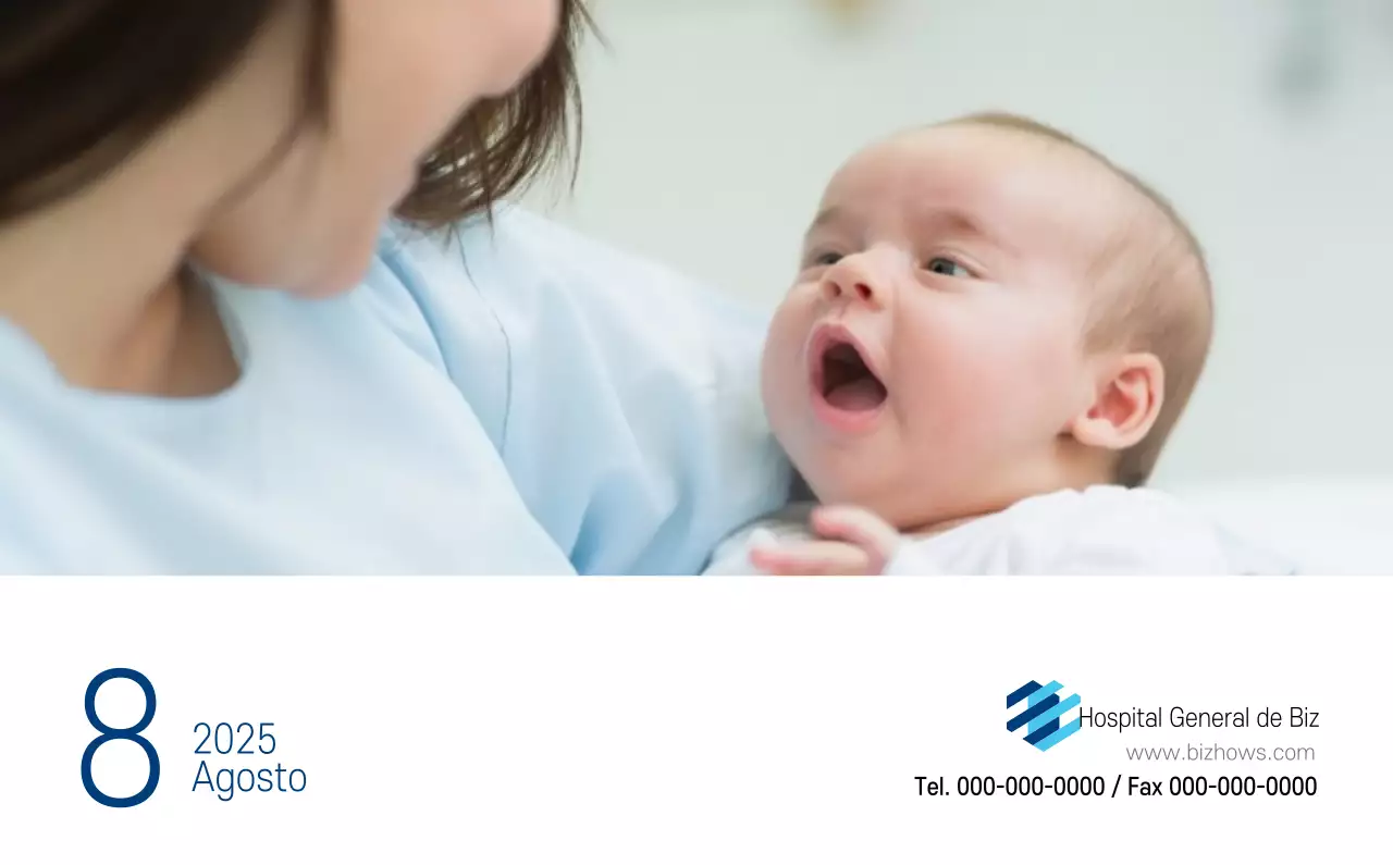 Calendario Promocional Hospital Navy White Simple