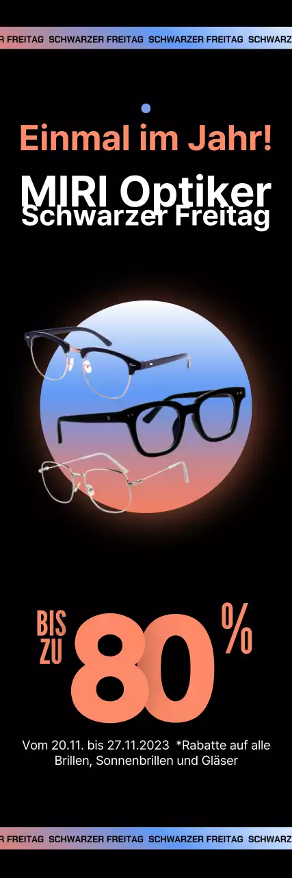 Optiker Schwarz Modern Schwarzer Freitag
