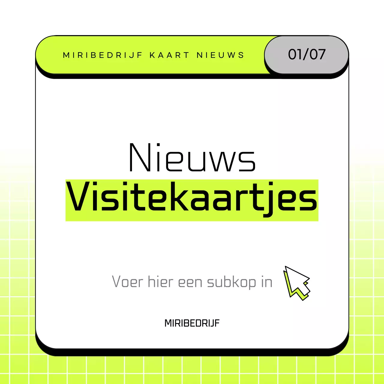 Eenvoudige zakelijke sollicitatiebrief in chartreuse en wit