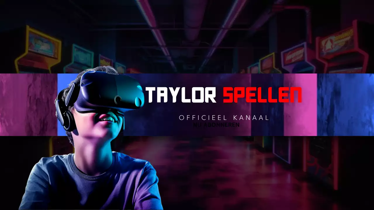 paars blauw gaming youtube kanaal sjabloon moderne stijl