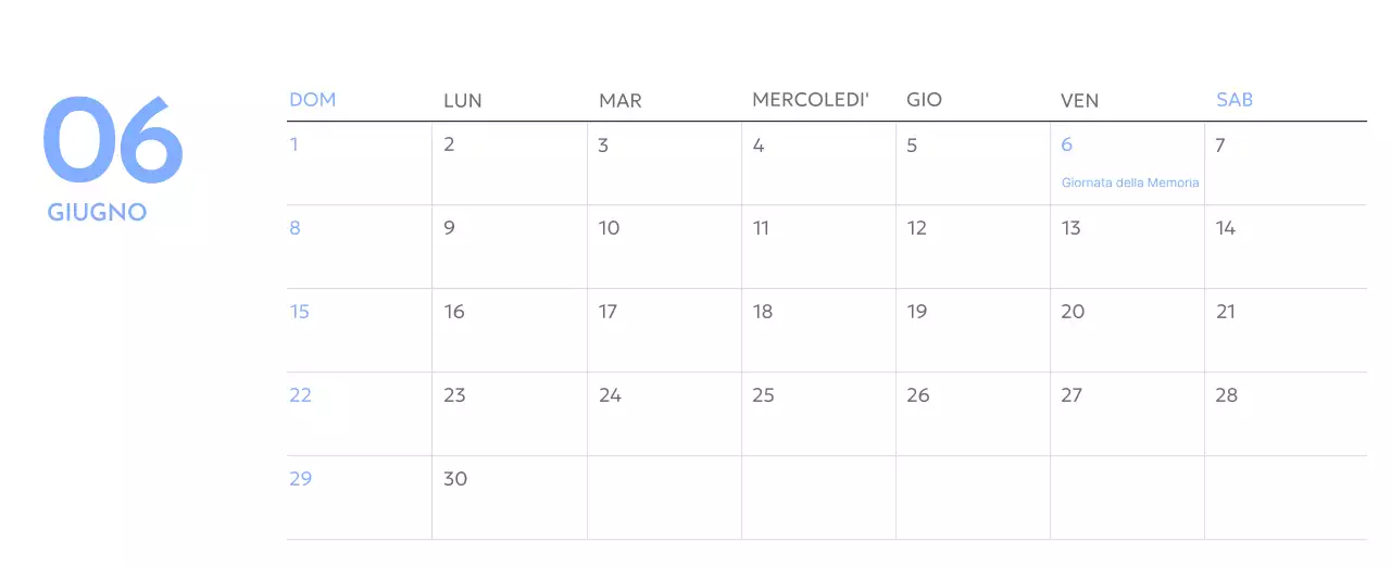 Calendario con foto tracciatore di obiettivi con un tocco di blu