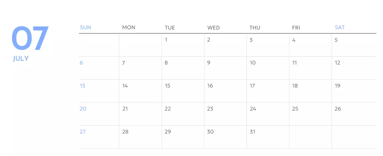 Photo goal tracker calendar with a splash of blue