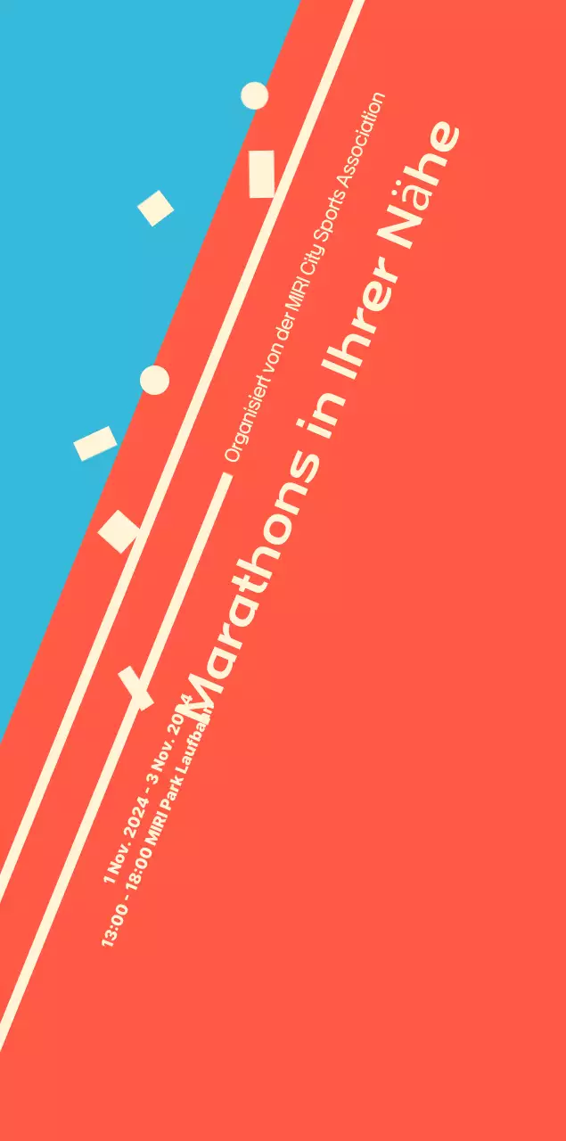 Leuchtend orangefarbene Marathonveranstaltung