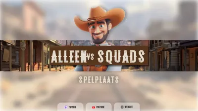 bruin oranje western youtube sjabloon cartoon stijl