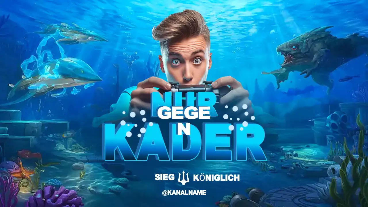 Blaue Modern Gaming Werbung