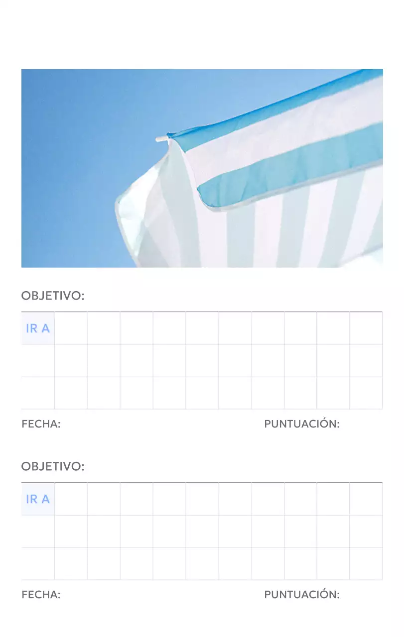 Calendario fotográfico de seguimiento de objetivos con un toque de azul