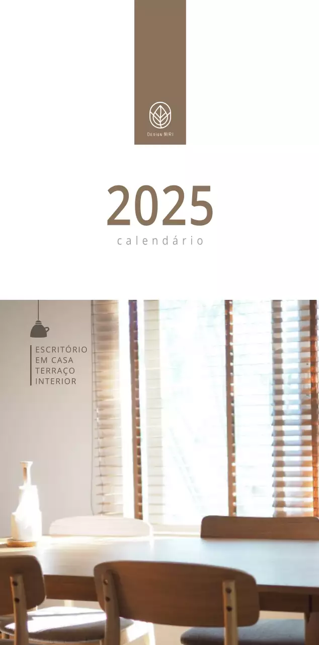 Calendário interior minimalista bege
