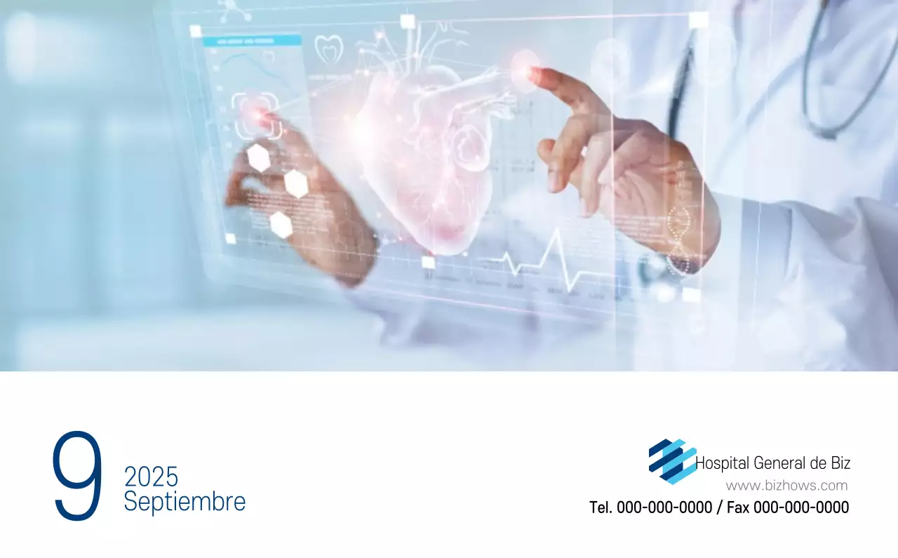 Calendario Promocional Hospital Navy White Simple