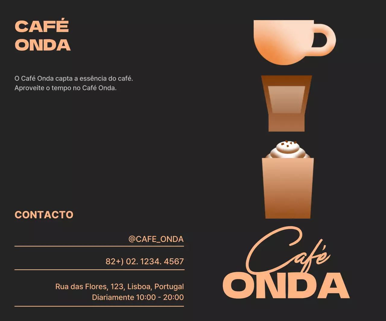 Anúncio de café moderno preto