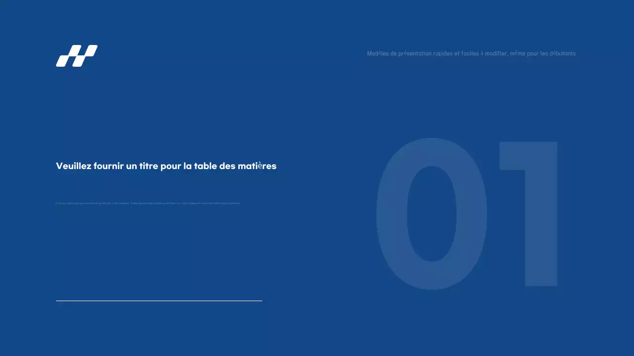 Rapport de présentation simple en bleu et gris, facile et rapide à éditer