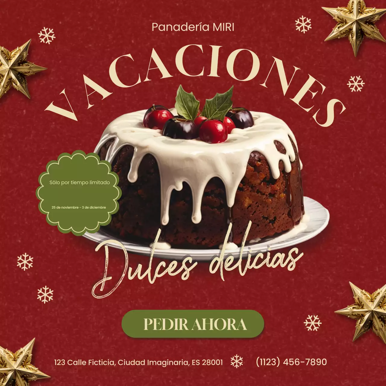 pastel de navidad festivo rojo puesto de promoción de pastelería