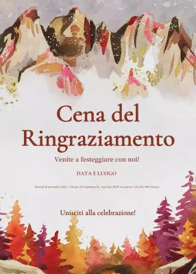 invito a cena rustico marrone