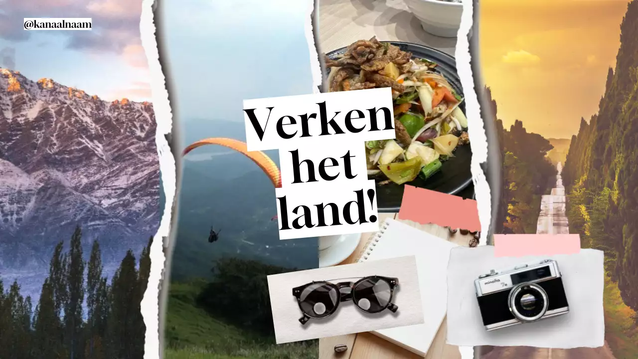 geel blauw wit reizen vlog moderne stijl