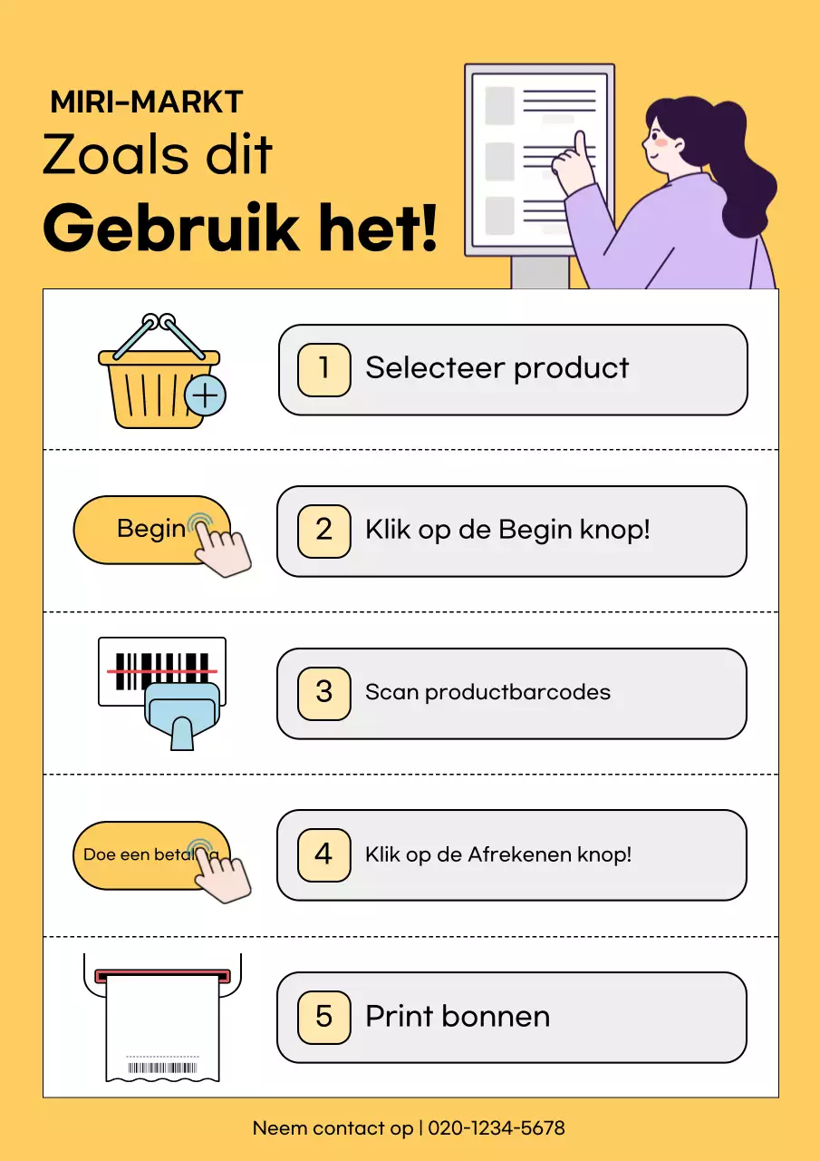 Gele eenvoudige winkelgids