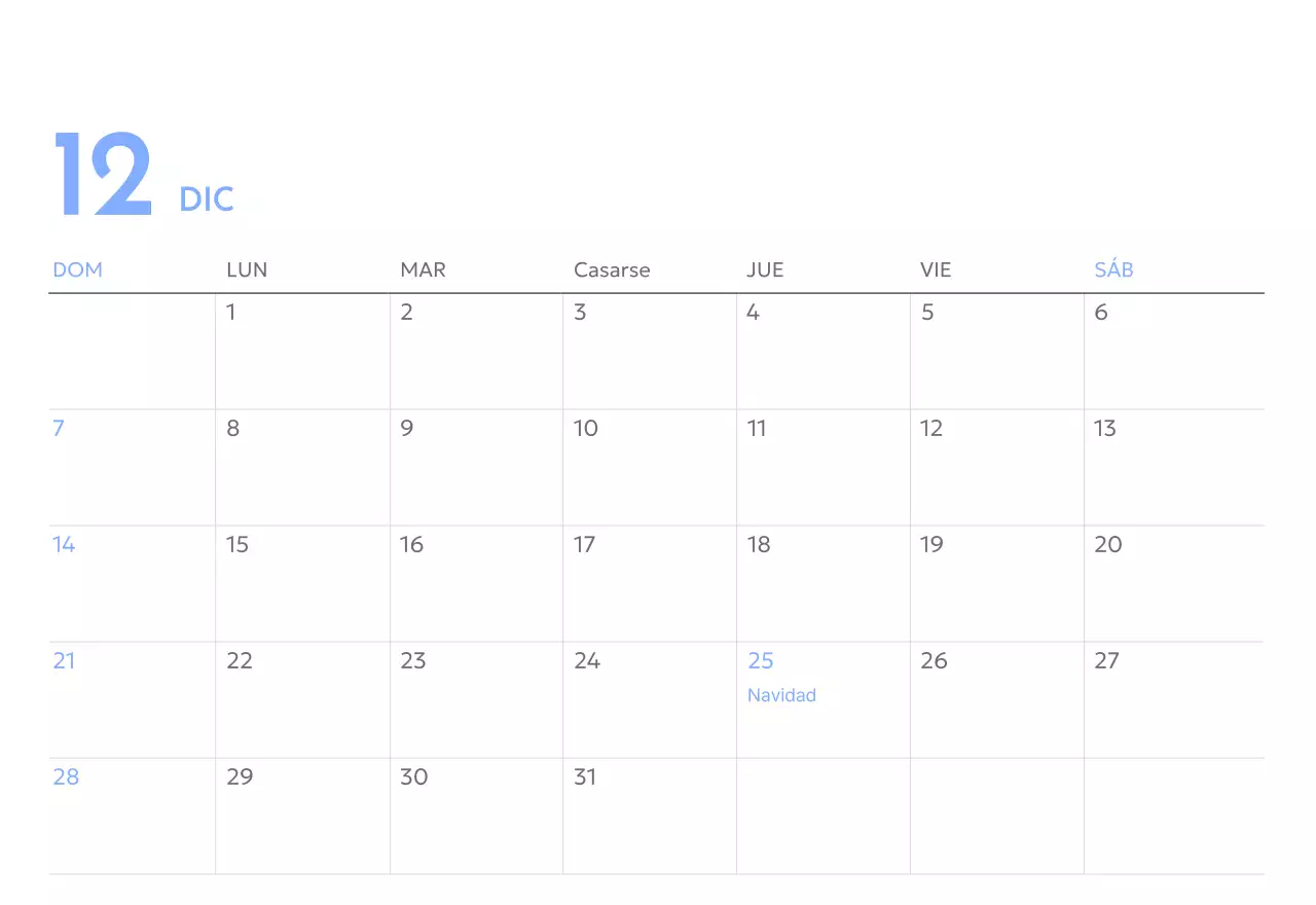 Calendario fotográfico de seguimiento de objetivos con un toque de azul