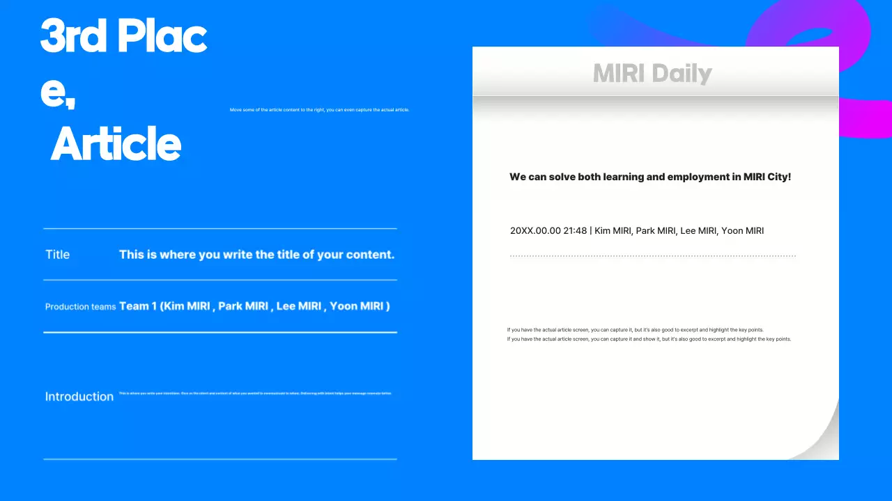 Blue Modern Activity Report Presentation
