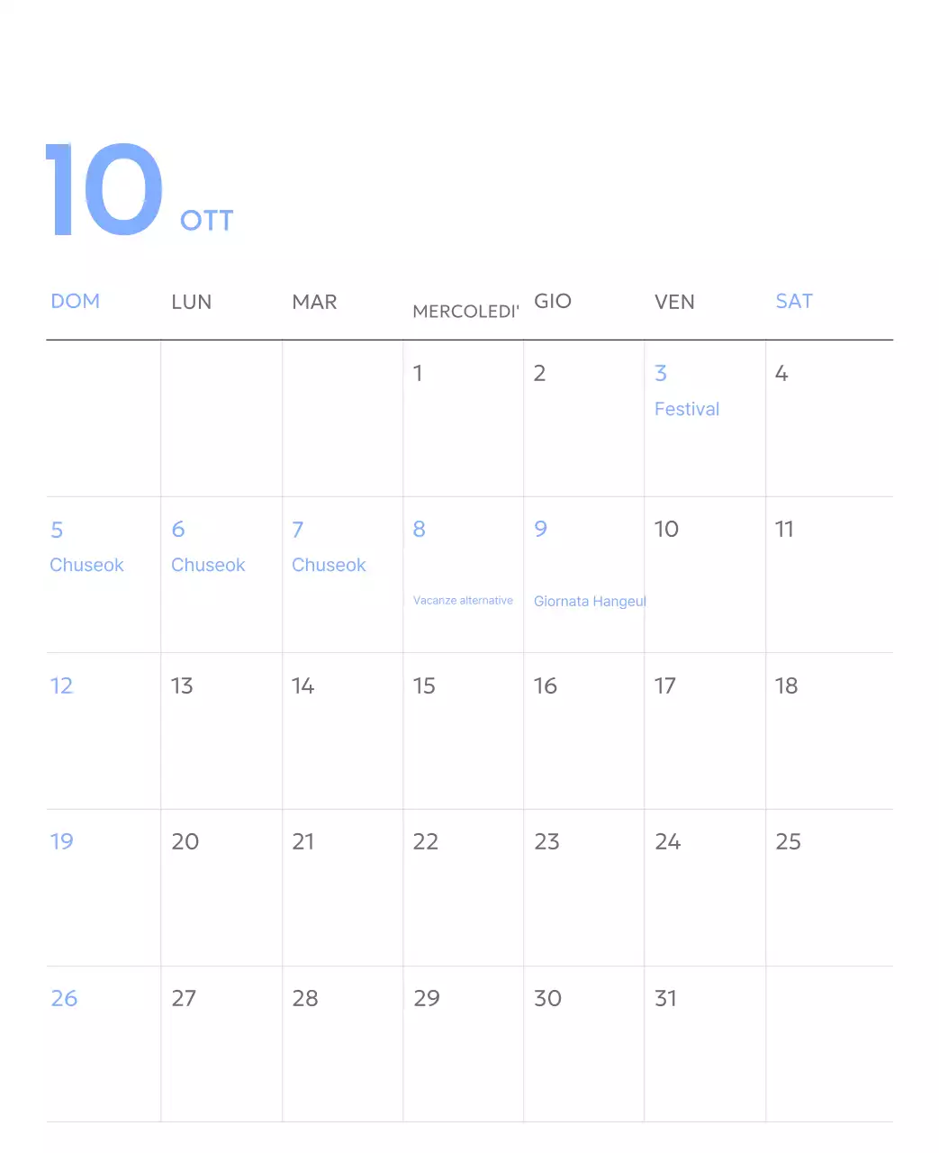 Calendario con foto tracciatore di obiettivi con un tocco di blu