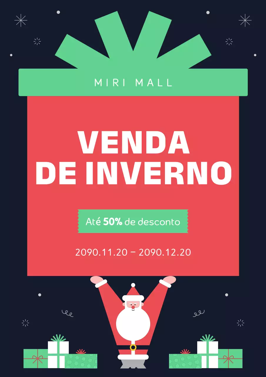 Promover uma venda de inverno kitsch em vermelho e verde