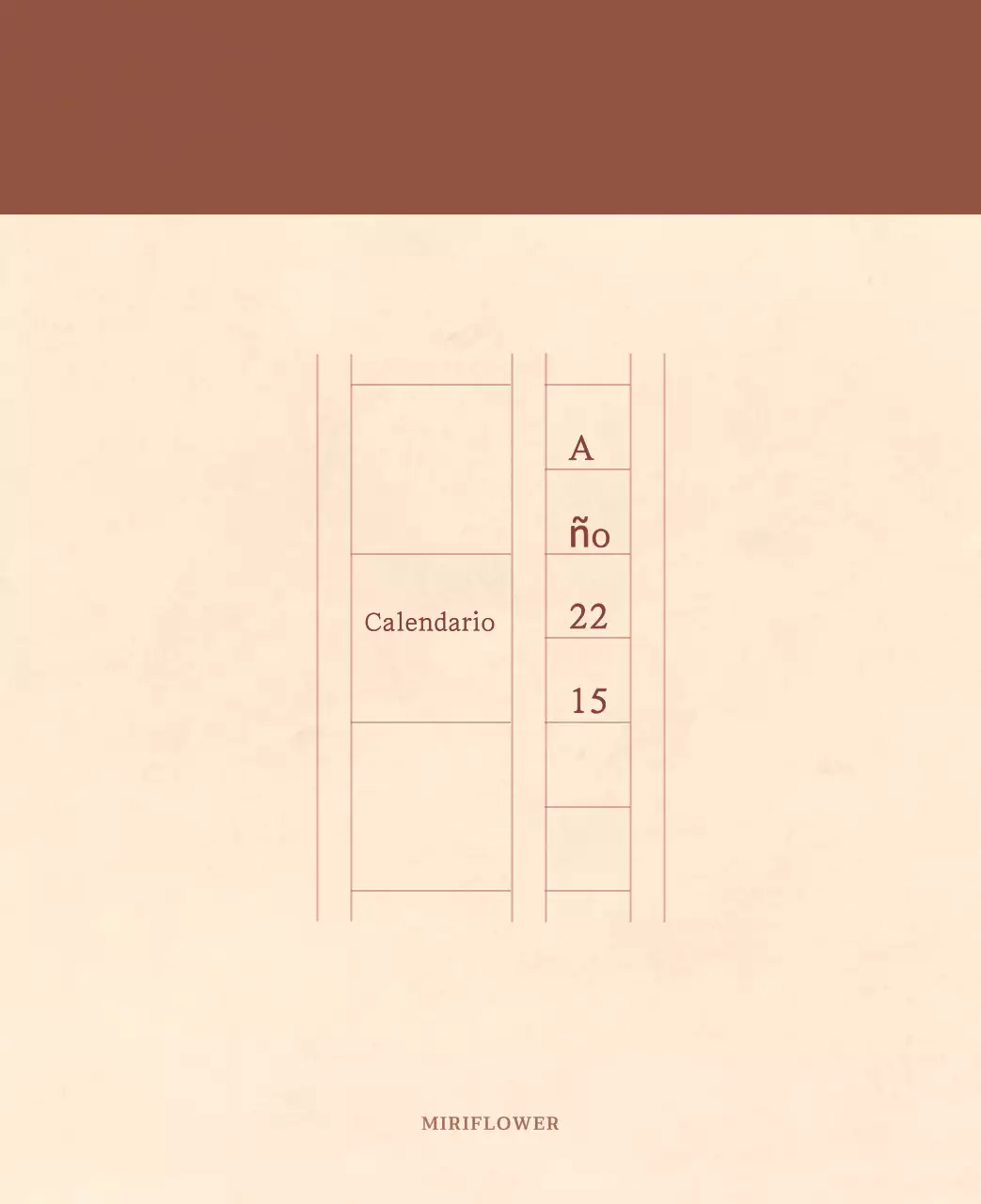 Un calendario sentimental de floristería en papel de lana marrón claro y marrón concepto