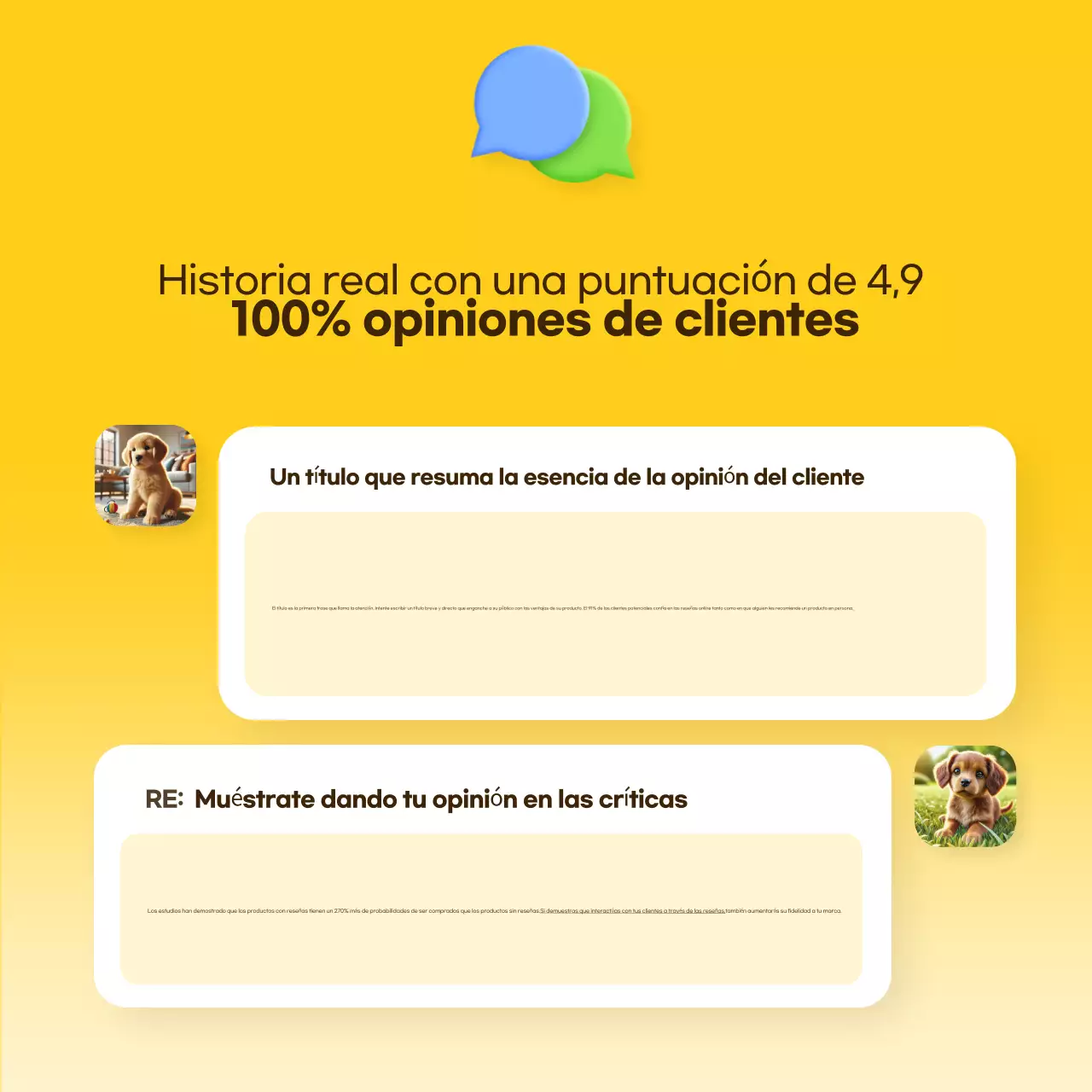 Promover la plantilla de revisión simple amarilla