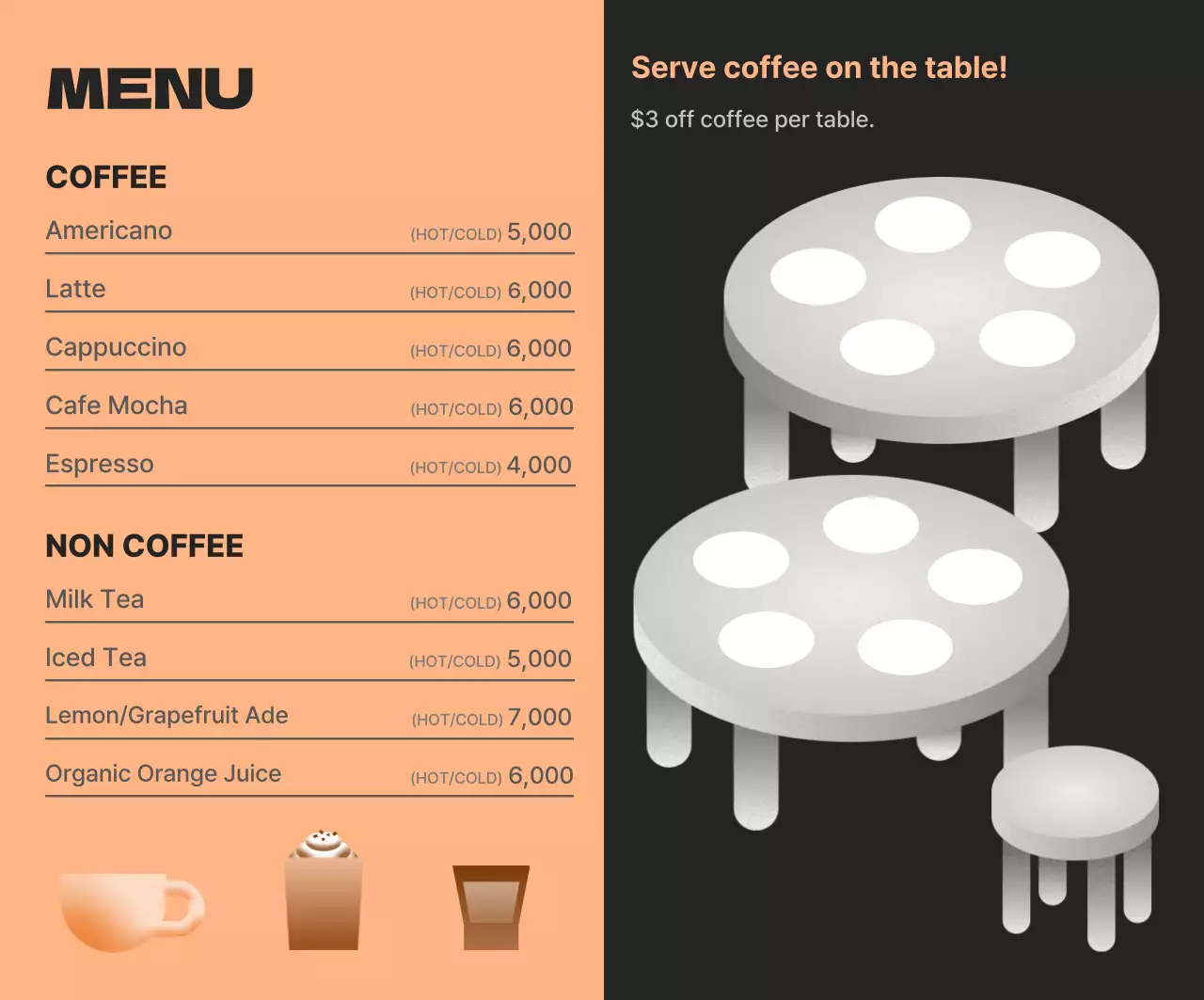 Iklan Kafe Modern Hitam